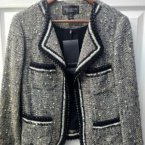 St. John Couture Black and White Tweed Blazer - NWT!